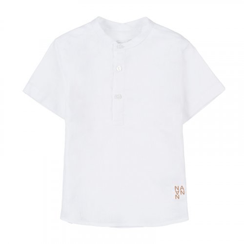 White Korean Shirt with Short Sleeves