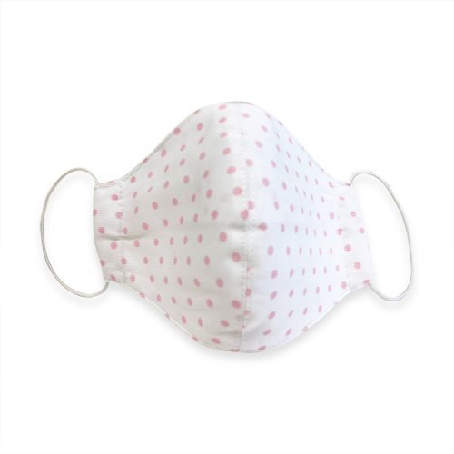 White mask for baby girl whit pink polka dots_1797