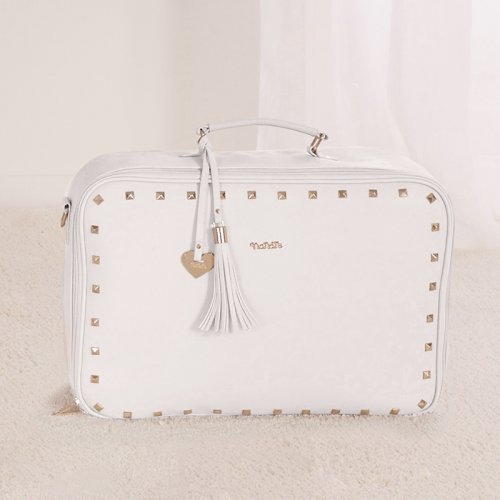 White Mom Bag with studs