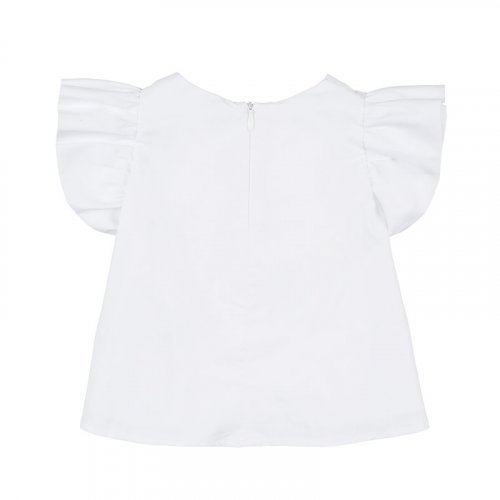 White Popeline Dress with Bow_4990