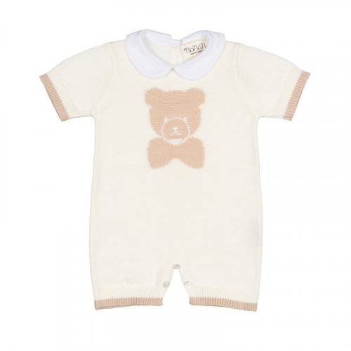 White romper with wire bear