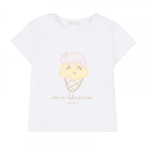 White T-shirt with Ice Cream