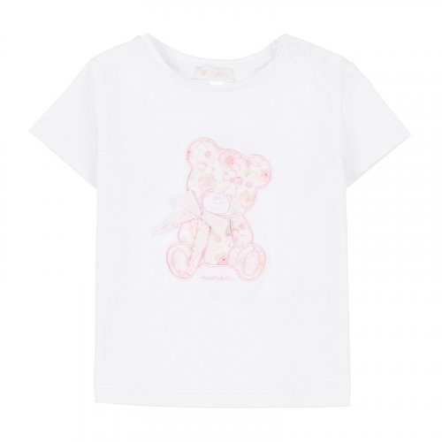 White T-shirt with Teddy