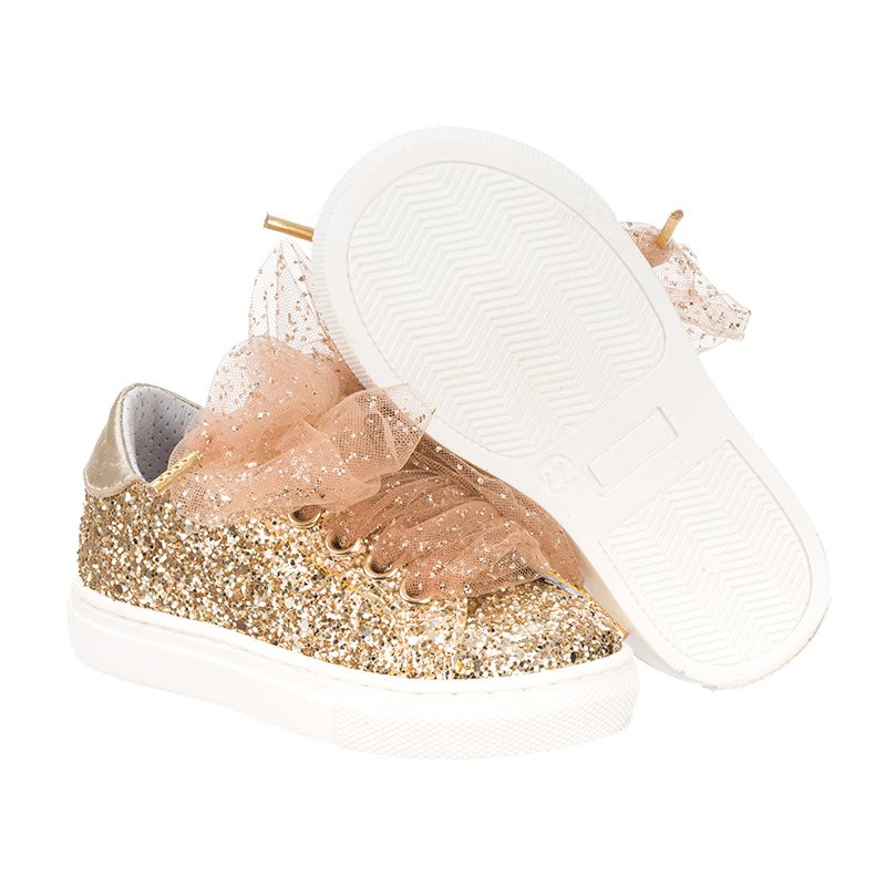Girls gold hotsell glitter sneakers