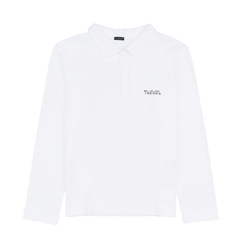 Polo bianca sale manica lunga