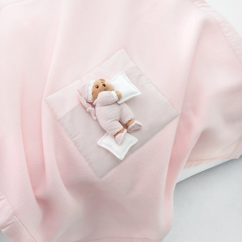 Pink Puccio Fleece blanket for pram