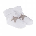 White, Grey and Beige Socks with Star_5817