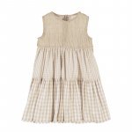 Vestido 3 Volantes Beige_5677