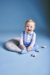 Babygro with bow tie and suspenders_8439