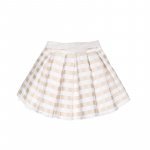 Beige checked skirt_8182