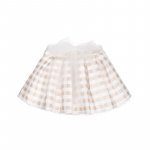 Beige checked skirt_8183