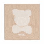 Beige knitted blanket with bear_7523