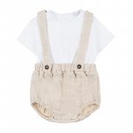 Beige Romper Suspender_4418