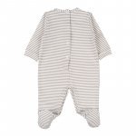 Beige Striped Babygro with Writing_4224