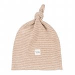 Beige Striped Hat with Knot_2946