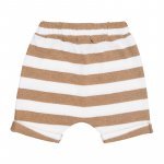 Beige Striped Knitted Bermuda_4290