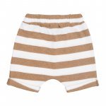 Beige Striped Knitted Bermuda_4290