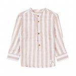 Beige Striped Korean Shirt_4477