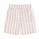 Beige Striped Shorts_4469