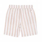 Beige Striped Shorts_4470
