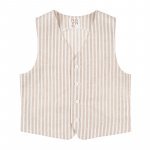 Beige Striped Vest_4522