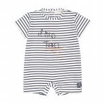 Blue Striped Romper with Writing_5220
