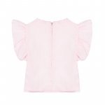 Bluse mit Rüschen aus rosa Leinen_4888