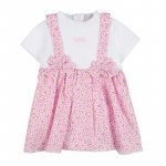 Bodysuit with floral overalls_12724