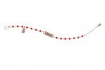 Bracciale Argento 925 con Sfere Rosse e Targhetta_5554