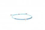 Bracciale Cordino con cuore azzurro
 (Colore: ARGENTO - Taglia: UNICA)