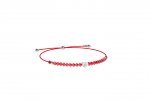 Bracciale Cordino con cuore rosso
 (Colore: ARGENTO - Taglia: UNICA)