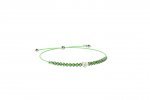 Bracciale Cordino con cuore verde
 (Colore: ARGENTO - Taglia: UNICA)