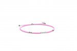 Bracciale Cordino e Argento rosa
 (Colore: ARGENTO - Taglia: UNICA)