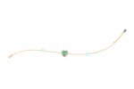 Pulsera Corazones Verde Agua y Piedra Brillante_9278