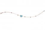 Bracelet Doré avec Cœur Turquoise_2436