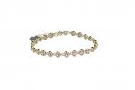 Bracciale Tennis in Argento 925, color oro, con pietre rosa_11118