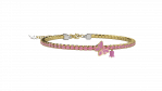 Bracciale Tennis Mamma Argento 925 con pietre rosa_12683