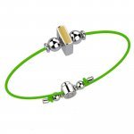 Bracelet with Green Lace - Letter I_2041