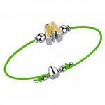 Bracelet with Green Lace - Letter M_2047