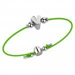 Bracelet with Green Lace - Letter V_2063