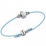 Bracelet with Light Blue Lace - Letter B
 (Colore: ARGENTO BIANCO - Taglia: UNICA)