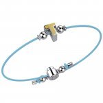 Bracelet with Light Blue Lace - Letter T_1873