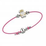 Bracelet with Pink Lace - Bear
 (Colore: ARGENTO BIANCO - Taglia: UNICA)