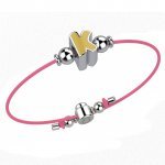 Bracelet with Pink Lace - Letter K_1951