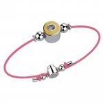 Bracelet with Pink Lace - Letter O
 (Colore: ARGENTO BIANCO - Taglia: UNICA)