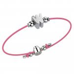 Bracelet with Pink Lace - Letter W_1973