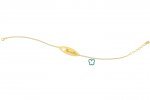 Bracelet with Plate - Charm light blue butterfly
 (Colore: ORO - Taglia: UNICA)