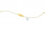 Bracelet with Plate - Charm light blue elephant
 (Colore: ORO - Taglia: UNICA)