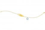 Bracelet with Plate - Charm light blue star
 (Colore: ORO - Taglia: UNICA)