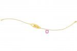 Bracelet with Plate - Charm pink butterfly
 (Colore: ORO - Taglia: UNICA)